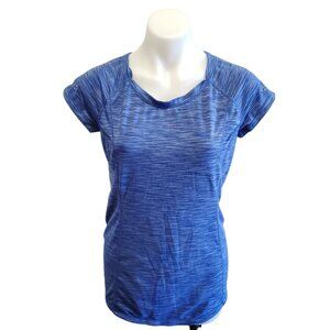 Zella Womens Blue Short Sleeve Breathable Quick Dry Activewear Top S